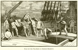 Überfall auf die Teeschiffe im Hafen von Boston von English School