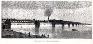 Eisenbahnbrücke über den Ganges bei Rajghaut