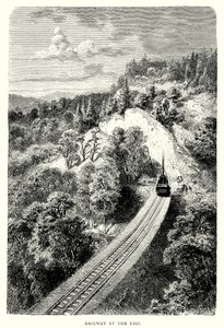 Eisenbahn auf den Rigi (Gravur) von English School