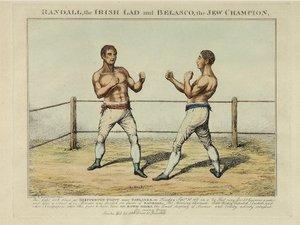 Randall, der irische Junge und Belasco, der jüdische Champion, graviert von Williams