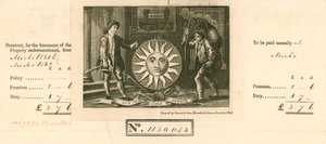 Quittung für die Zahlung der Versicherung vom Sun Fire Office, London