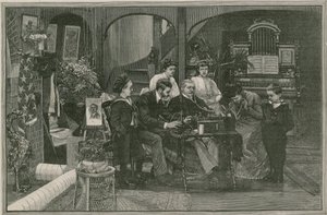 Empfang einer Nachricht aus Amerika durch Edisons Phonograph von English School