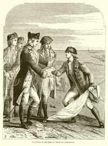 Empfang der Waffenstillstandsflagge durch Washington von English School
