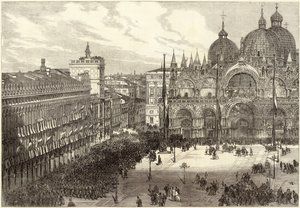 Empfang der italienischen Truppen vor dem Markusdom von English School
