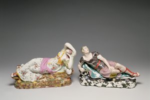 Liegende Figuren von Cleopatra (69-30 v. Chr.) und Mark Antony (ca. 82-30 v. Chr.), Staffordshire, um 1810-20 von English School