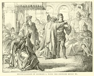 Versöhnung von Richard I. mit Kaiser Heinrich VI. von English School
