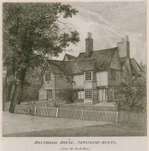 Rektoratsgebäude in Newington Butts, Southwark, London, von Südosten von English School