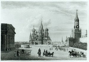Roter Platz, Moskau, aus The Character of the Russians and a Detailed History of Muscovy von Robert Lyall, veröffentlicht 1823