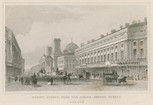 Regent Street, vom Zirkus, Oxford Street, London von English School