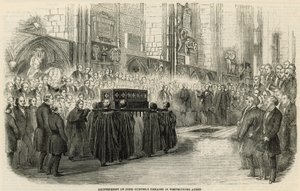 Wiederbestattung der Überreste von John Hunter in der Westminster Abbey von English School