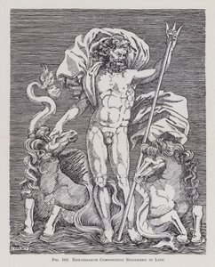 Renaissance-Komposition in Linien dargestellt (Lithografie)