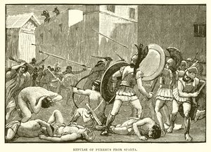 Zurückweisung des Pyrrhus aus Sparta von English School