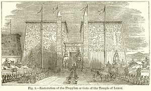 Restaurierung des Propylons oder Tors des Tempels von Luxor