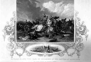 Richard III. und der Earl of Richmond in der Schlacht von Bosworth von English School