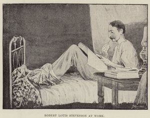 Robert Louis Stevenson bei der Arbeit von English School