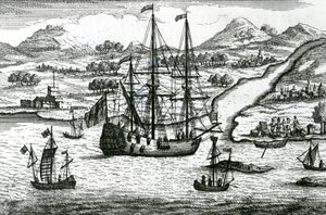 Robinson Crusoe entkommt Kambodscha und betritt einen Hafen im Norden Chinas von English School