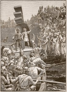 Römische Soldaten verlassen Britannien, Illustration aus Cassells Illustrierter Geschichte Englands