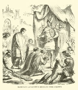 Romulus Augustus legt die Krone nieder von English School