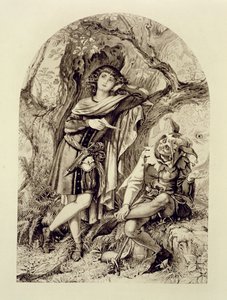 Rosalind und Touchstone, Akt III Szene 2, in Wie es euch gefällt, von William Shakespeare (1564-1616) von English School