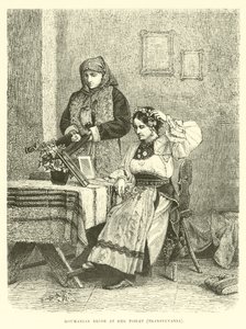 Rumänische Braut bei ihrer Toilette, Transsilvanien von English School