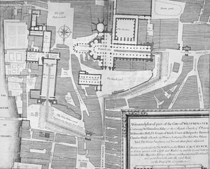 Route der Krönungsprozession von James II. von der Westminster Hall zur Westminster Abbey von English School