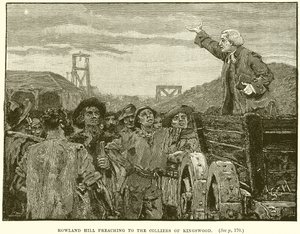 Rowland Hill predigt den Bergleuten von Kingswood