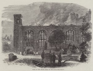 Ruinen der Chapel Royal im Savoy (Gravur) von English School