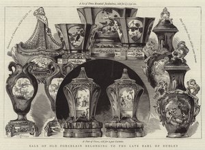 Verkauf von altem Porzellan des verstorbenen Earl of Dudley (Gravur)