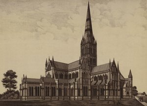 Kathedrale von Salisbury, von Nordosten von English School