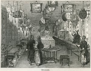 Salon der chinesischen Dschunke, die als Kuriosität nach London gebracht wurde
