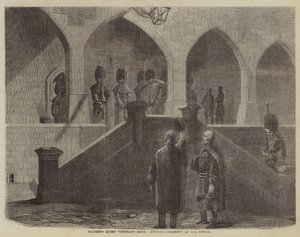 Begrüßung der Schlüssel von Königin Victoria, alte Zeremonie im Tower von English School