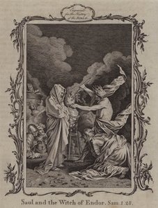 Saul und die Hexe von Endor (Gravur)
