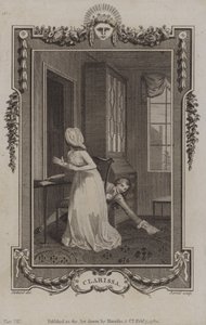Szene aus Clarissa, von Samuel Richardson von English School