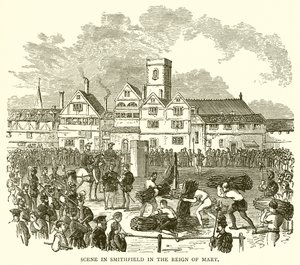 Szene in Smithfield zur Zeit von Maria I.
