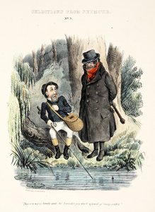 Auswahl aus Seymour: Nr. 3, "Dies ist ein sehr einsamer Ort, Sir, ich wundere mich, dass Sie keine Angst haben, ausgeraubt zu werden.", veröffentlicht ca. 1840 von English School