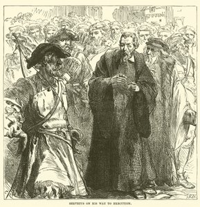 Servetus auf dem Weg zur Hinrichtung von English School