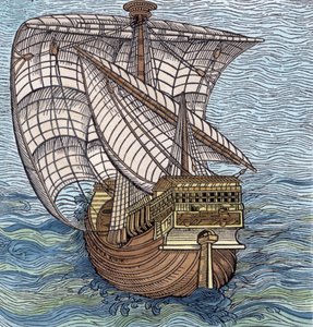 Schiff aus der Zeit von Kolumbus, aus 
