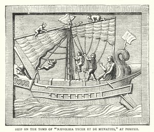 Schiff auf dem Grab von "Naevoleia Tyche et de Munatius" in Pompeji von English School