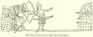 Schießen auf die Butts mit dem Langbogen von English School