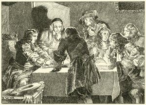Unterzeichnung der Einladung an Wilhelm von Oranien von English School