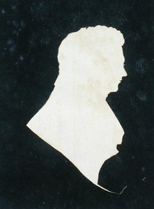 Silhouette von Michael Faraday (1800-79) aus seinem eigenen Sammelalbum