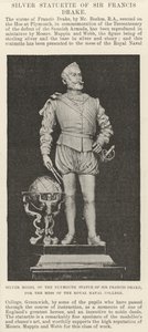Silbermodell der Plymouth-Statue von Sir Francis Drake für die Messe des Royal Naval College