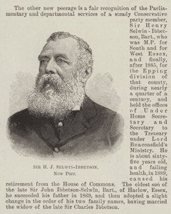 Sir H. J. Selwin-Ibbetson, neuer Peer (Stich) von English School