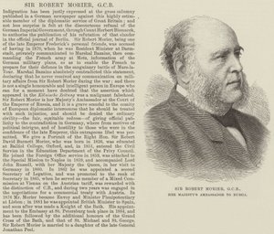 Sir Robert Morier, GCB, Ihre Majestät Botschafter in Russland (Stich)
