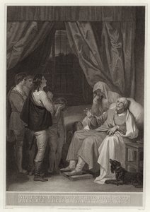 Sir Thomas Windham ermahnt seine Söhne, ihre Loyalität zum König zu bewahren von English School