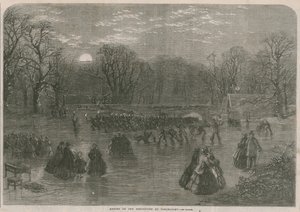 Schlittschuhlaufen auf der Serpentine bei Fackellicht von English School