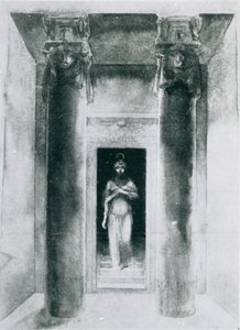 Skizze von Moina Mathers (1865-1928) in der Rolle der Hohepriesterin Anari, die die Riten der Isis ausführt, Paris, 1899