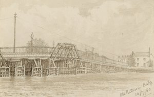 Skizze der alten Battersea Brücke von English School