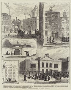 Skizzen in Dublin im Zusammenhang mit der Mordverschwörung (Gravur) von English School