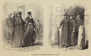 Skizzen ausländischer Priester in Rom (Stich) von English School